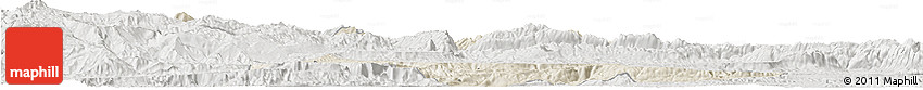 Shaded Relief Horizon Map of Chilon, lighten, semi-desaturated