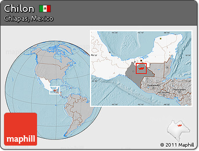 Gray Location Map of Chilon, highlighted country, highlighted parent region, hill shading