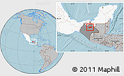 Gray Location Map of Chilon, highlighted country, highlighted parent region, hill shading