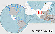 Gray Location Map of Chilon, highlighted country, hill shading