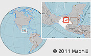 Gray Location Map of Chilon, highlighted parent region, hill shading