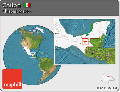Satellite Location Map of Chilon, highlighted country