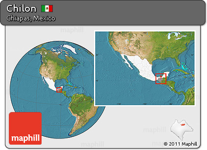 Satellite Location Map of Chilon, highlighted country, highlighted parent region, within the entire country