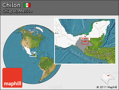Satellite Location Map of Chilon, highlighted country, highlighted parent region
