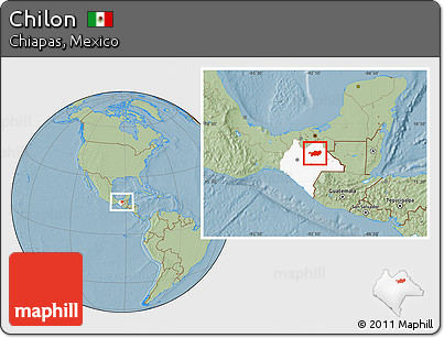 Savanna Style Location Map of Chilon, highlighted parent region, hill shading