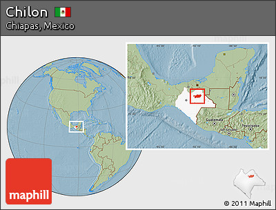 Savanna Style Location Map of Chilon, highlighted parent region, hill shading