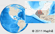 Shaded Relief Location Map of Chilon, highlighted country, highlighted parent region