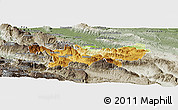 Physical Panoramic Map of Chilon, semi-desaturated