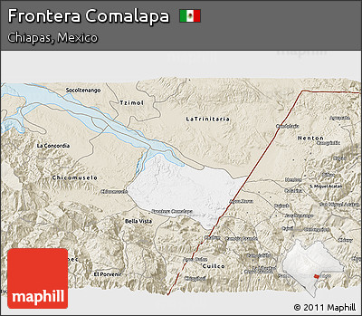 Classic Style 3D Map of Frontera Comalapa