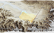 Physical 3D Map of Frontera Comalapa, semi-desaturated
