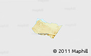 Physical 3D Map of Frontera Comalapa, single color outside