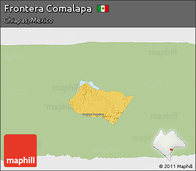 Savanna Style 3D Map of Frontera Comalapa, single color outside