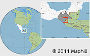 Savanna Style Location Map of Frontera Comalapa, highlighted country, highlighted parent region