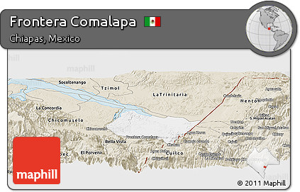 Classic Style Panoramic Map of Frontera Comalapa