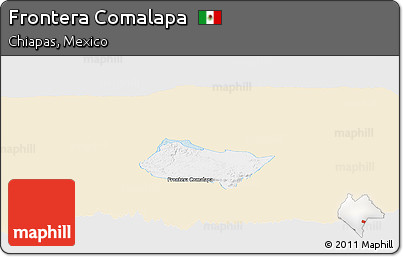Classic Style Panoramic Map of Frontera Comalapa, single color outside