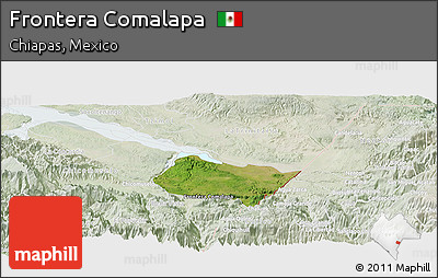 Satellite Panoramic Map of Frontera Comalapa, lighten