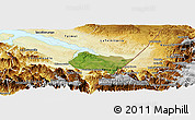 Satellite Panoramic Map of Frontera Comalapa, physical outside