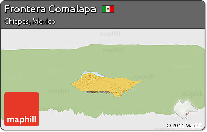Savanna Style Panoramic Map of Frontera Comalapa, single color outside
