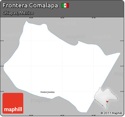 Gray Simple Map of Frontera Comalapa, single color outside