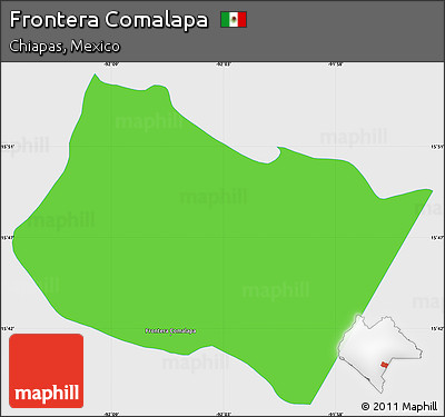 Political Simple Map of Frontera Comalapa, single color outside