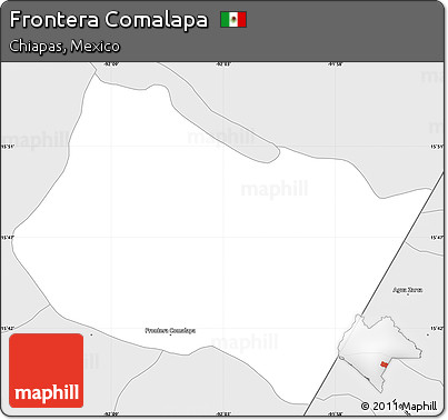 Silver Style Simple Map of Frontera Comalapa