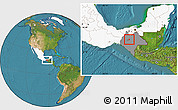 Satellite Location Map of Ixtapa, highlighted country, highlighted parent region