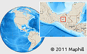 Shaded Relief Location Map of Ixtapa