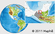 Physical Location Map of La Libertad, highlighted country, highlighted parent region