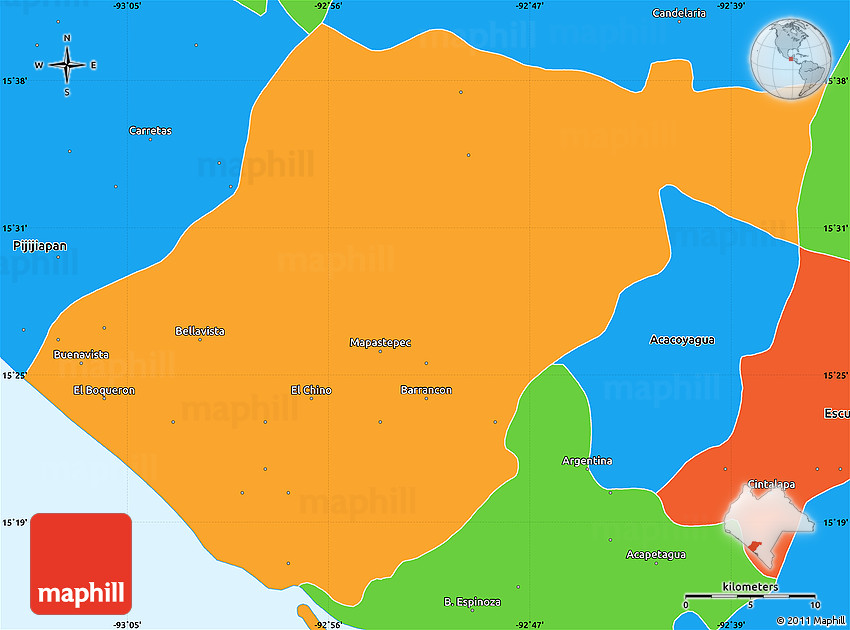 Political Simple Map of Mapastepec