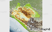 Physical Map of Chiapas, semi-desaturated