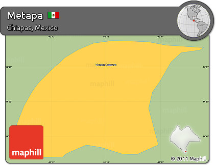 Savanna Style Simple Map of Metapa, single color outside