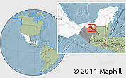 Savanna Style Location Map of Palenque, highlighted country, highlighted parent region, hill shading