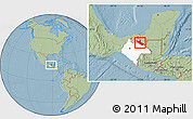 Savanna Style Location Map of Palenque, highlighted parent region, hill shading