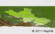 Physical Panoramic Map of Palenque, darken