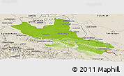 Physical Panoramic Map of Palenque, shaded relief outside