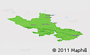 Political Panoramic Map of Palenque, single color outside