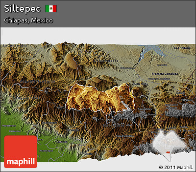 Physical 3D Map of Siltepec, darken
