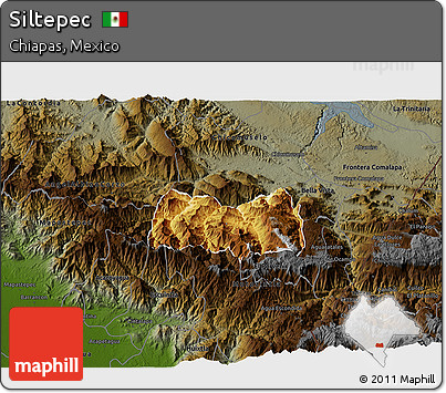 Physical 3D Map of Siltepec, darken