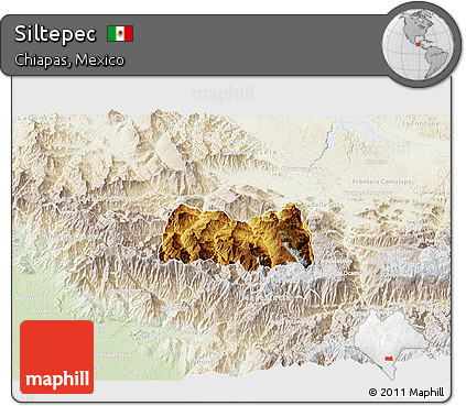 Physical 3D Map of Siltepec, lighten