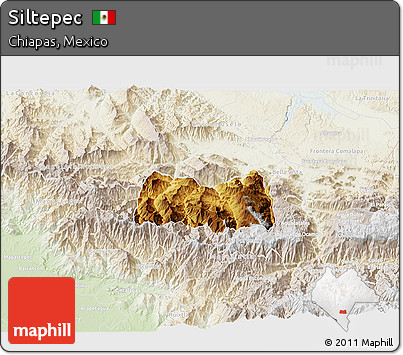 Physical 3D Map of Siltepec, lighten