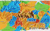 Physical 3D Map of Siltepec, political outside