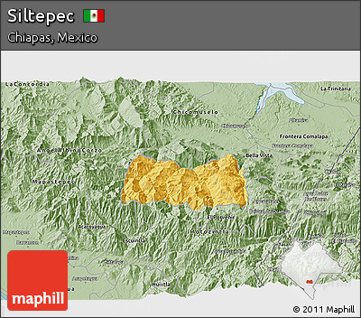Savanna Style 3D Map of Siltepec
