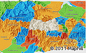Shaded Relief 3D Map of Siltepec, political outside