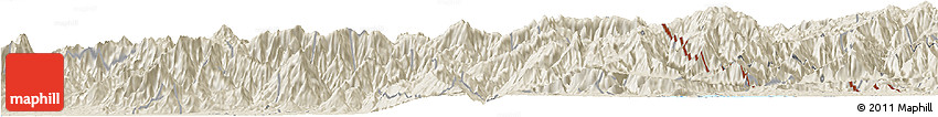 Shaded Relief Horizon Map of Siltepec