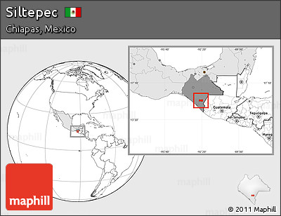 Blank Location Map of Siltepec, highlighted country, highlighted parent region