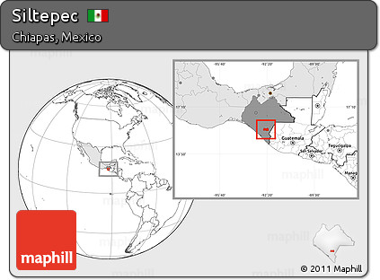 Blank Location Map of Siltepec, highlighted country, highlighted parent region