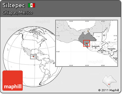Blank Location Map of Siltepec, highlighted country, highlighted parent region