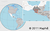 Gray Location Map of Siltepec, highlighted country, highlighted parent region