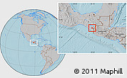 Gray Location Map of Siltepec, hill shading