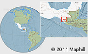 Savanna Style Location Map of Siltepec, highlighted country, hill shading
